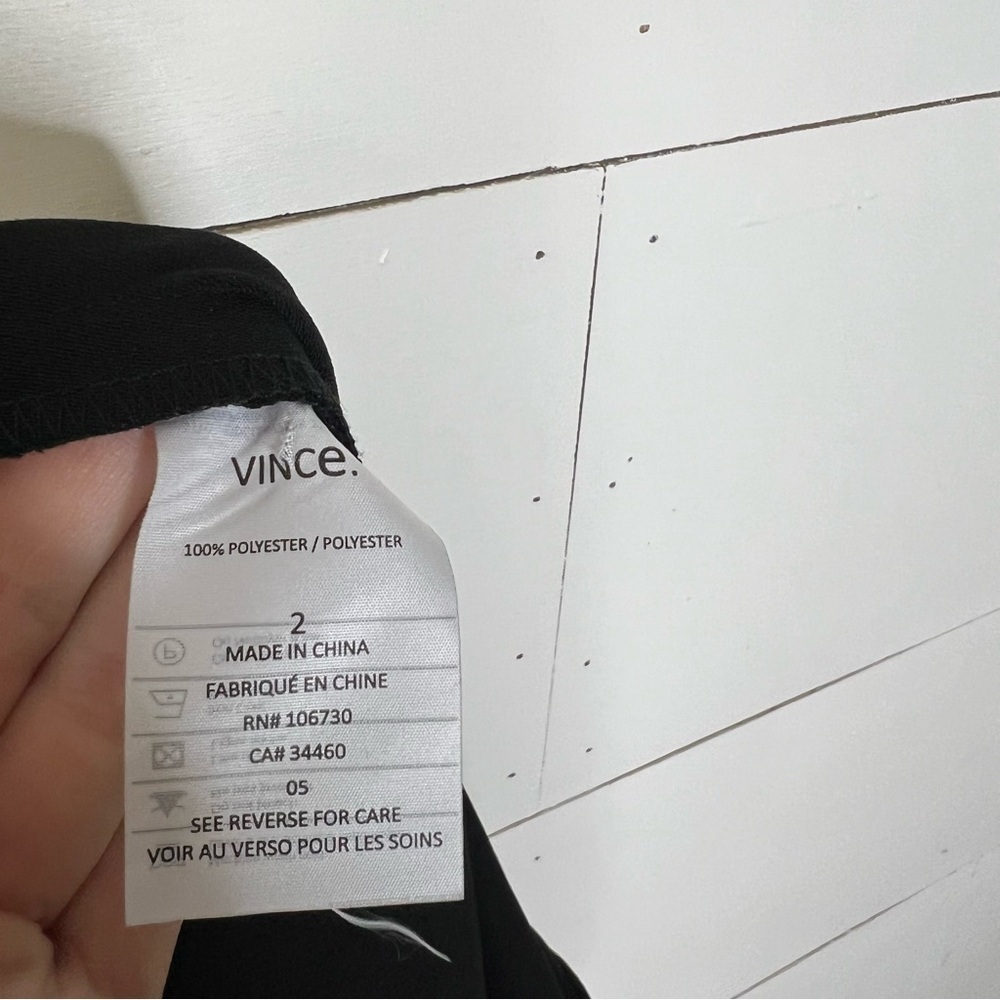 Vince Zip Front Jumpsuit in Black, Drawstring Waist - Picture 8 of 8